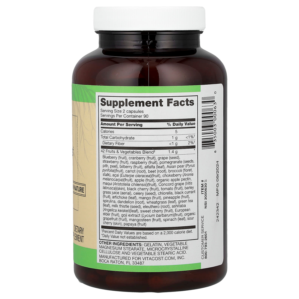 Vitacost, Root2®, 42 фрукта и овоща, 180 капсул