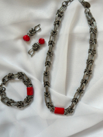 HMG 1131 Коралл Колье Византия с овальными звеньями арт.2350