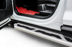 Пороги алюминиевые Zotye Coupa (2013-2022) Alfa серебристые