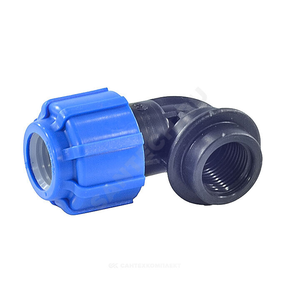 Отвод компрессионный ПЭ Дн 20х3/4"х90гр ВР Ру16 ТПК-АКВА 50022034