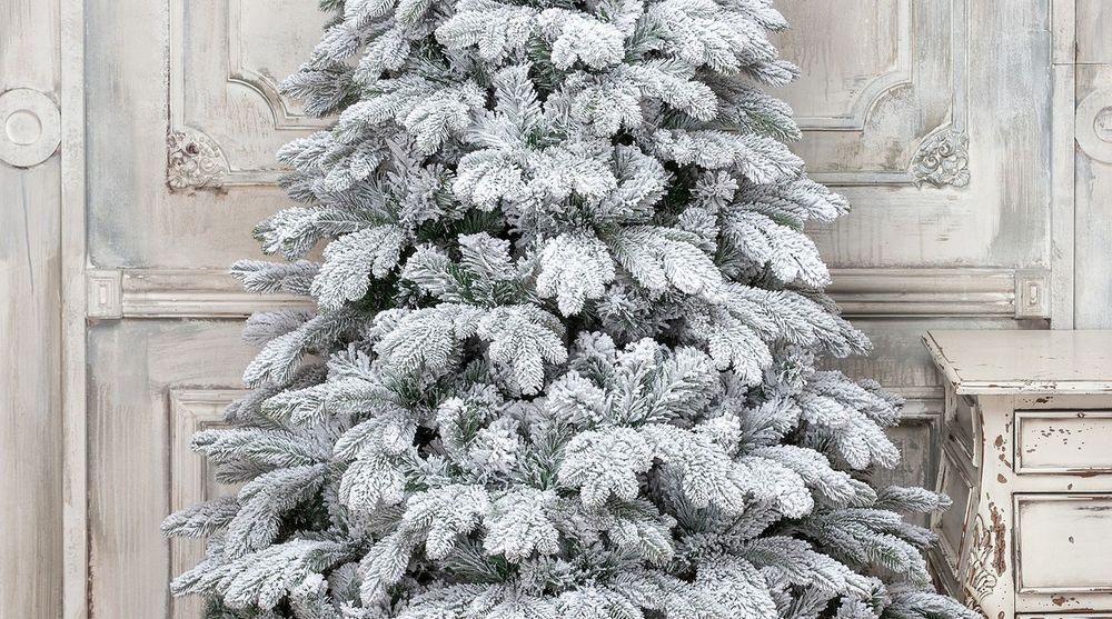 Заснеженная елка «Аляска» (Литая+пвх) 210 см / 2.1 м