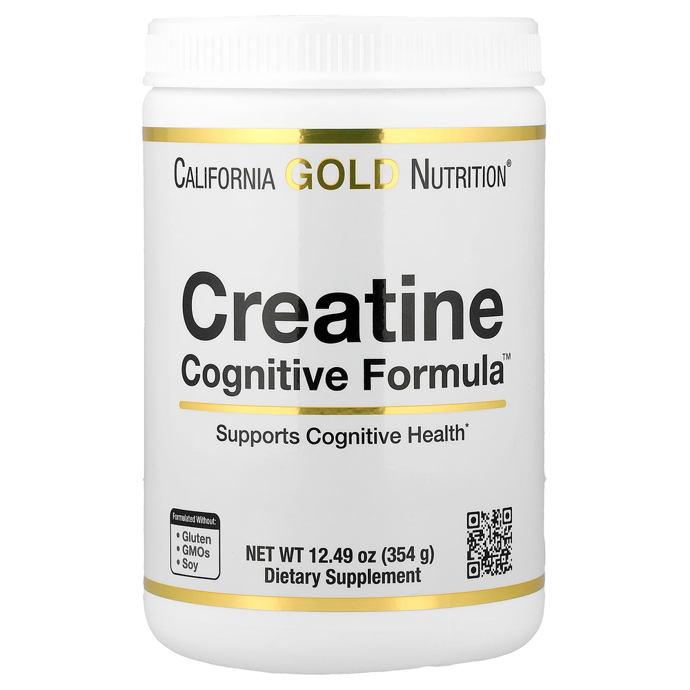 California Gold Nutrition, Creatine Cognitive Formula™, с L-лейцином, голубикой, кокосом и экстрактом винограда, 354 г