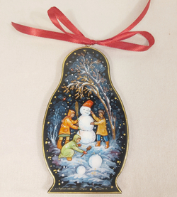 Сувенир "Матрешка" с росписью Палех в подарочном футляре