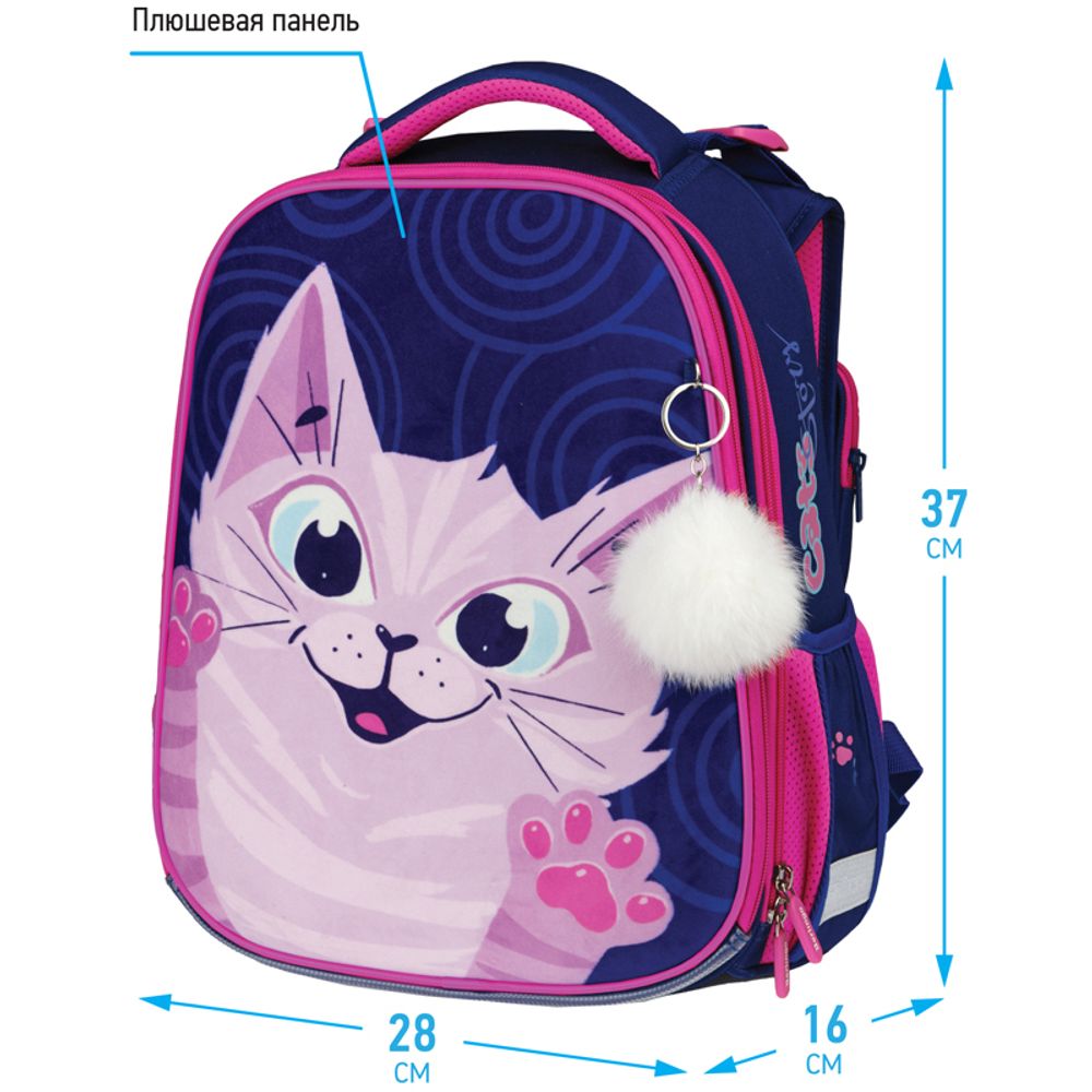 Ранец Berlingo Scary cat 35*28*16см, 2 отделения с анатомической спинкой