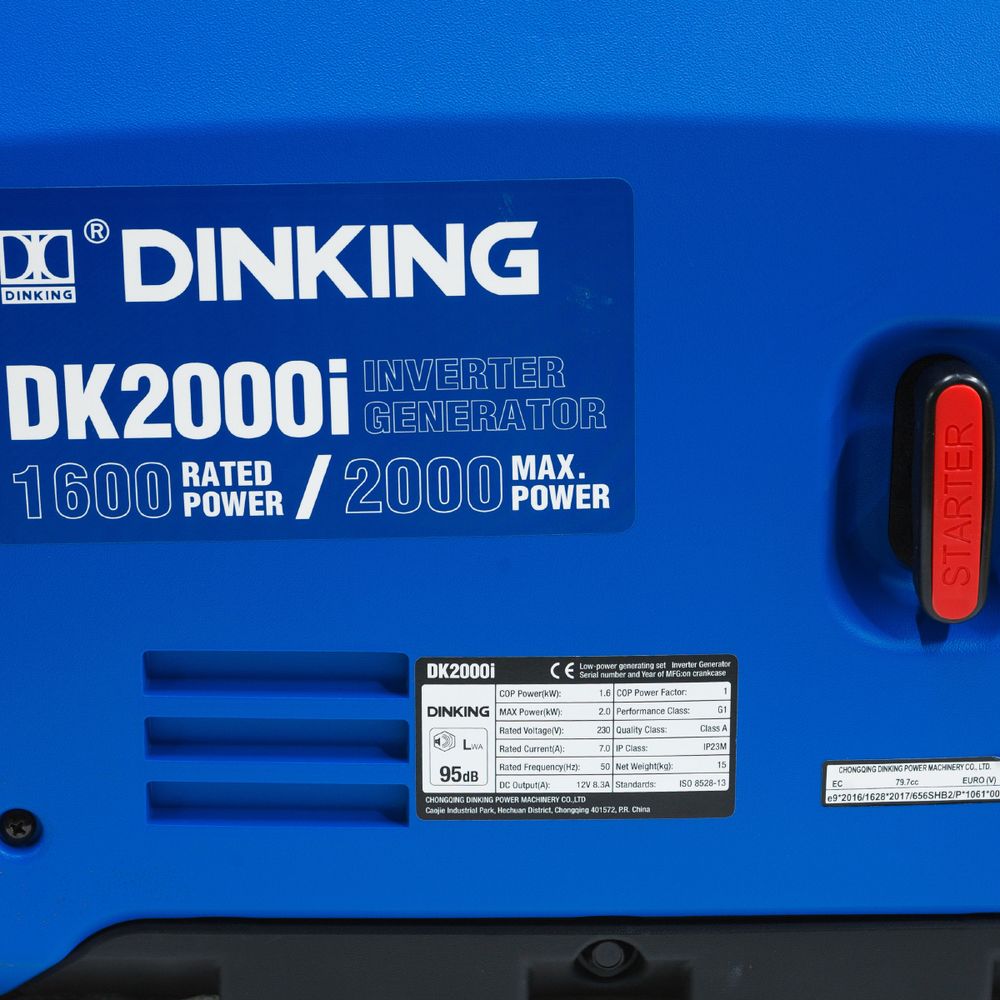 Генератор бензиновый инверторный Dinking DK2000i - [1.6 кВт / 220V] руч. старт