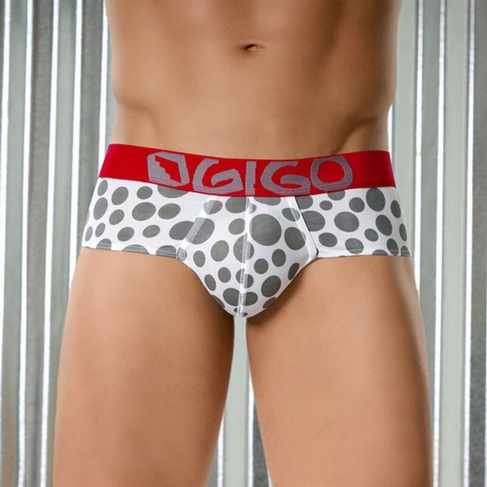 Мужские трусы брифы белые Gigo Balls Red