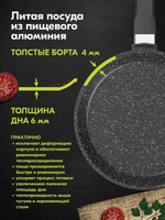 Сковорода блинная МЕЧТА АП Гранит 20см black арт.10802