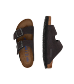 Кожаные шлепанцы arizona vl sfb velvet gray Birkenstock - коричневый(552323)
