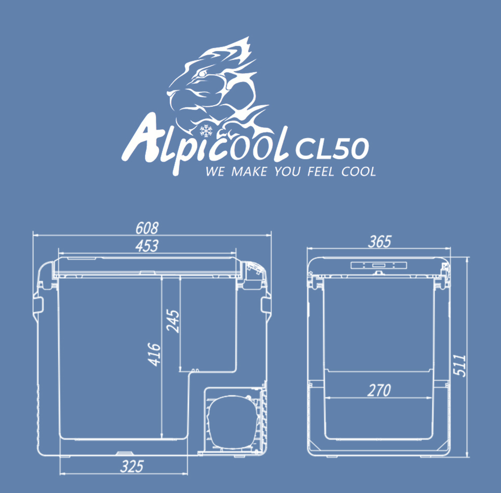 CL-50 / - Автохолодильник (50 л, с Bluetooth) компрессорный, Alpicool CL50 (50 литров) 12-24 с Bluetooth (Гарантия 14 дней)
