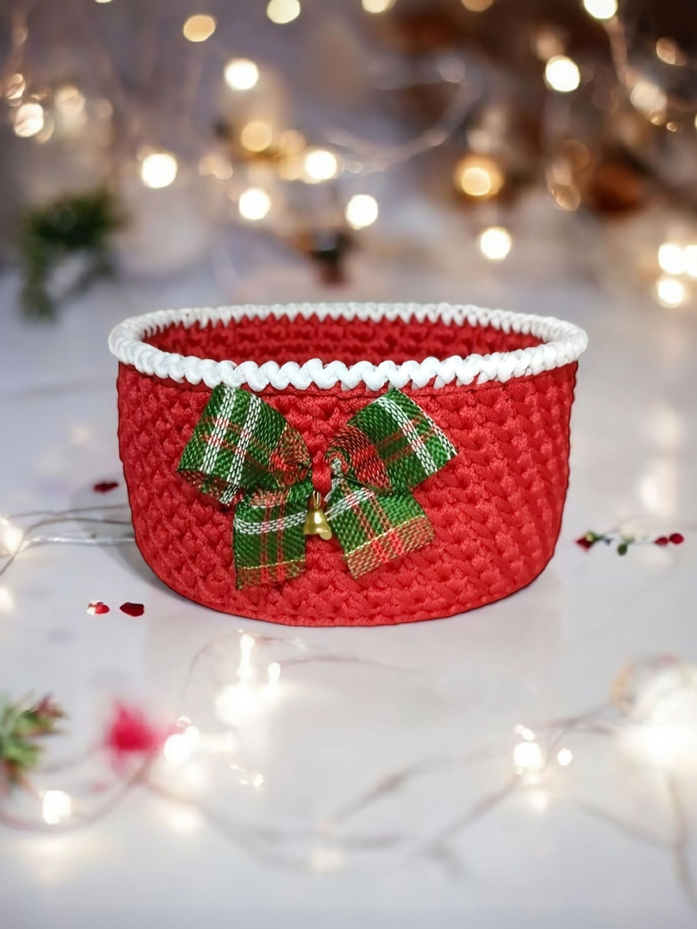 Рождественская корзинка для подарков, красная