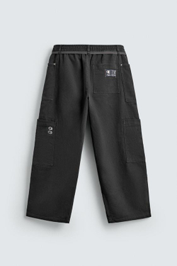 ZARA X CHAMPION ® БРЮКИ КАРГО НА ШНУРКЕ, АНТРАЦИТОВО-СЕРЫЙ