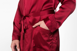 Халат шелковый мужской Luxe Dream винный