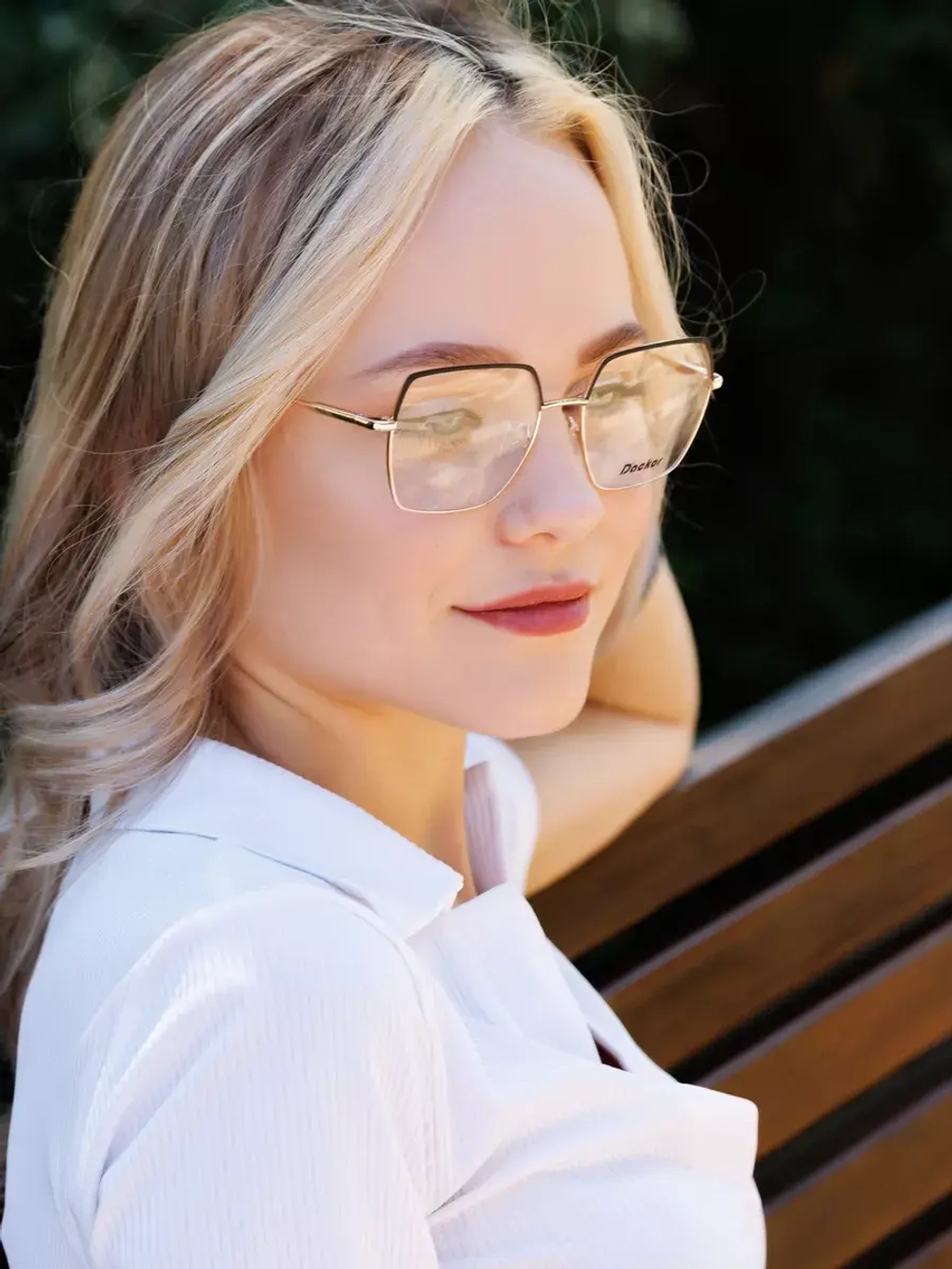 Оправа для очков женская брендовая золотистая