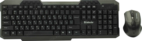 Клав+мышь беспров Defender Jakarta &lt;C-805&gt; Black (Кл-ра,М/Мед,USB,FM+Мышь 4кн,Roll,Optical,USB, FM)