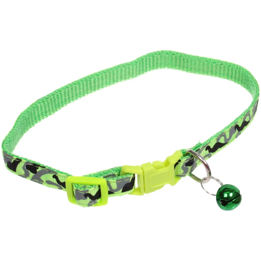 Ошейник с колокольчиком 1*19-32см «Zoo City-Милитари» микс цветов (минивложение 12шт)