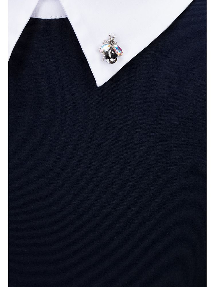 Синяя блуза-обманка из трикотажа AMADEO