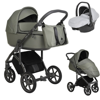 Детская коляска Roan Bass Next 3 в 1 с автокреслом Avionaut Silver Black RN023/1 Misty Mood