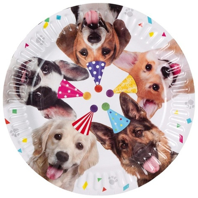 Тарелки бумажные «Собачки» фотографичные, 17 см / 23 см, 6 шт