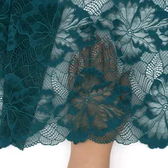 Кружево эластичное изумрудно-морское 23 см, Китай
