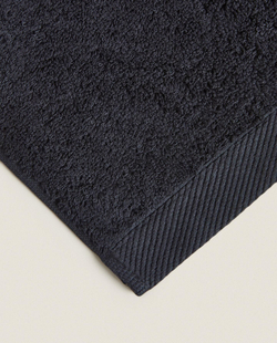 Zara Home - Гладкое махровое хлопковое банное полотенце (500 гхм2), черный, 50х90 см