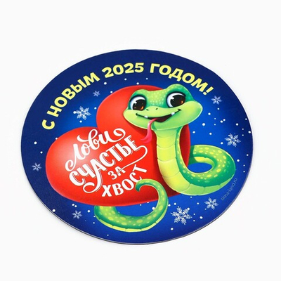 Магнит новогодний «Новый год: Лови счастье», 8 х 8 см