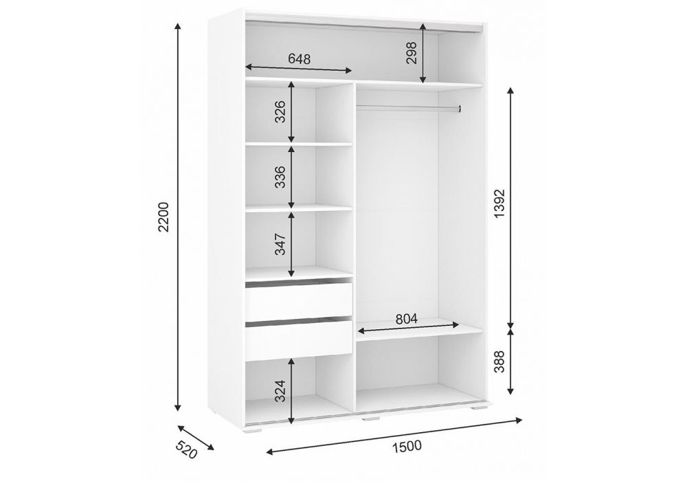Шкаф-купе Аделисия белый / глянец белый