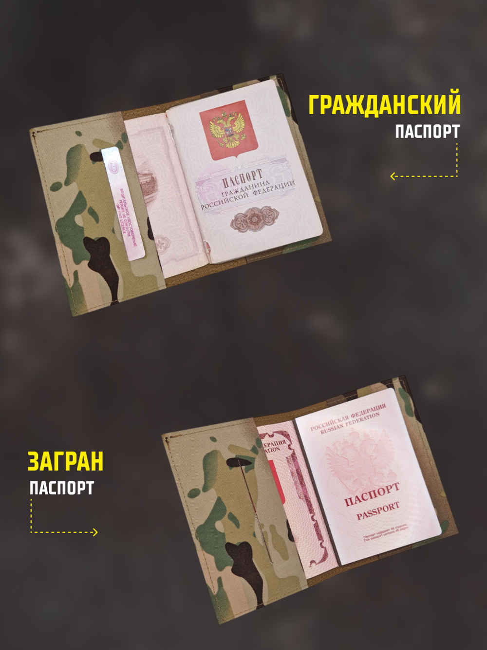 Обложка на паспорт с велкро под патч