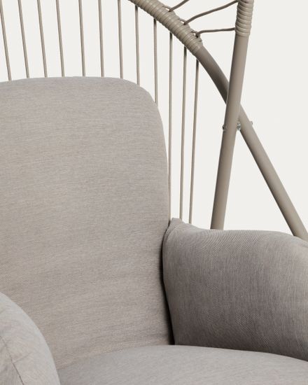 Подвесное кресло Livadi из стали и веревки бежевого цвета