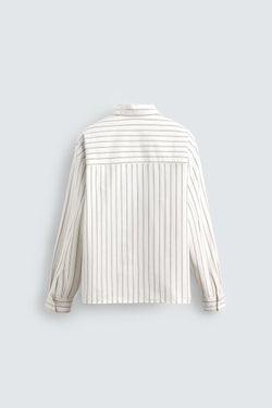 ZARА РУБАШКА В ПОЛОСКУ С КАРМАНОМ, ПОЛОСКИ