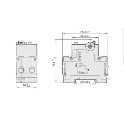 Дифференциальный автомат CHINT NXBLE-63Y 1P+N 16А 30мА электронный тип AС х-ка C 6кА