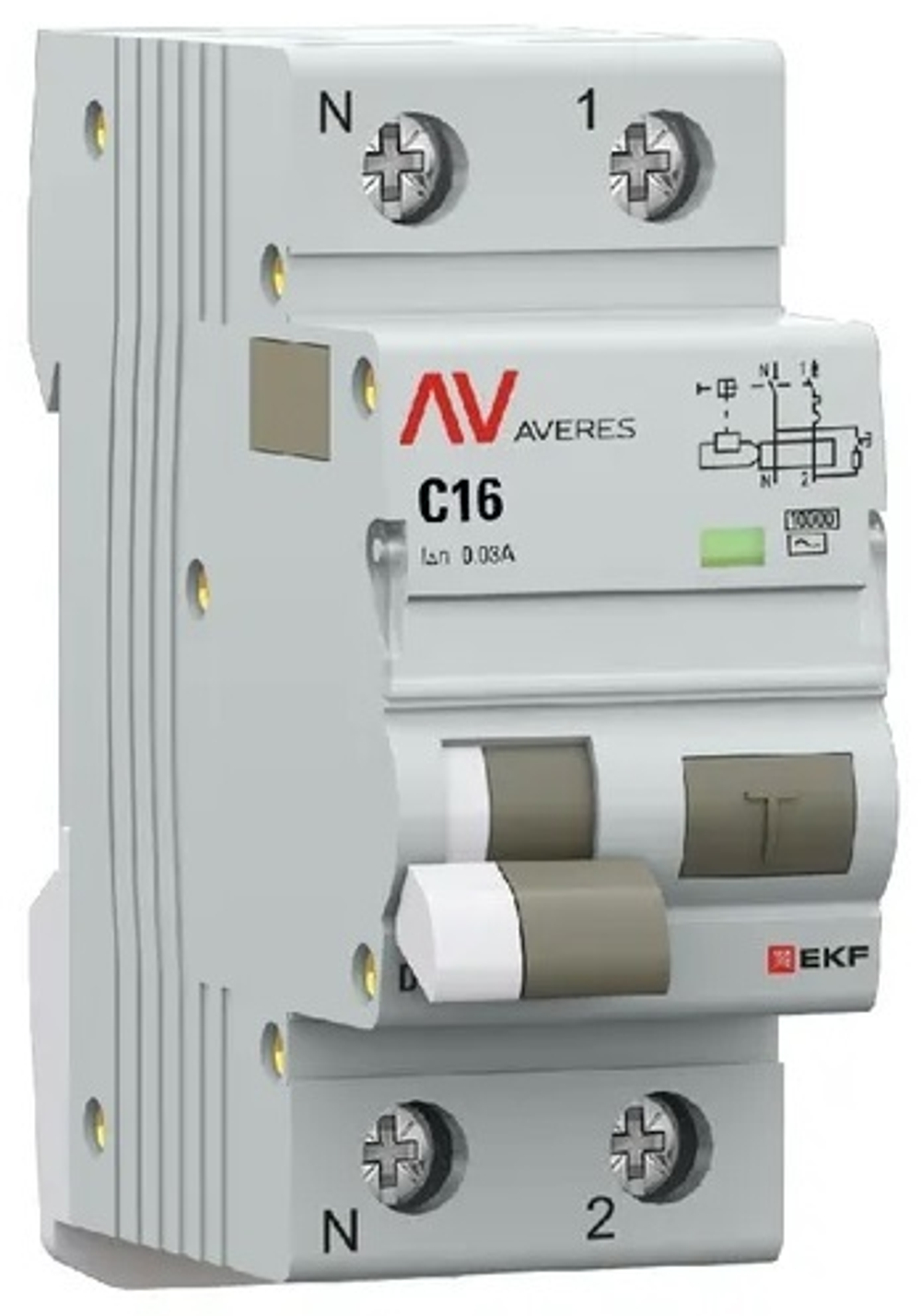 Автомат дифференциальный EKF rcbo10-1pn-16C-30-a-av