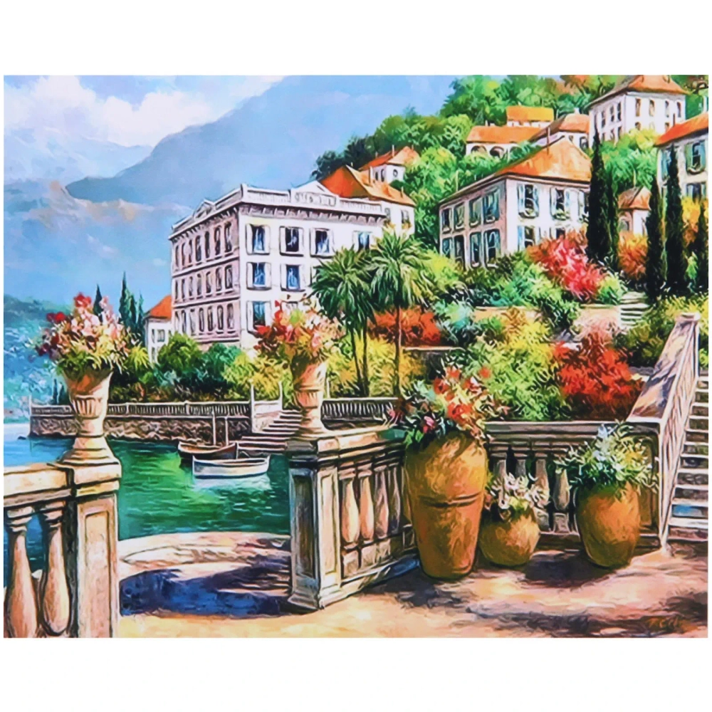 Алмазная мозаика на подрамнике с полным заполнением «МИР ЯРКИХ КРАСОК», Италия, 30*40 см