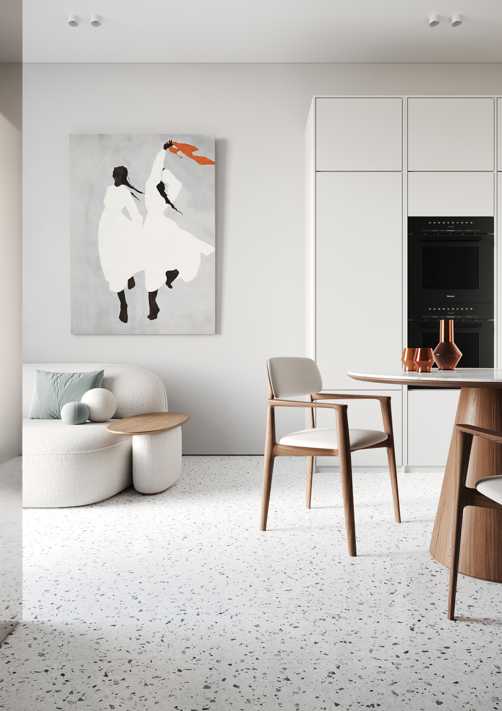 Кварц-виниловая плитка Fargo Stone LVT Терраццо Гранж фаска