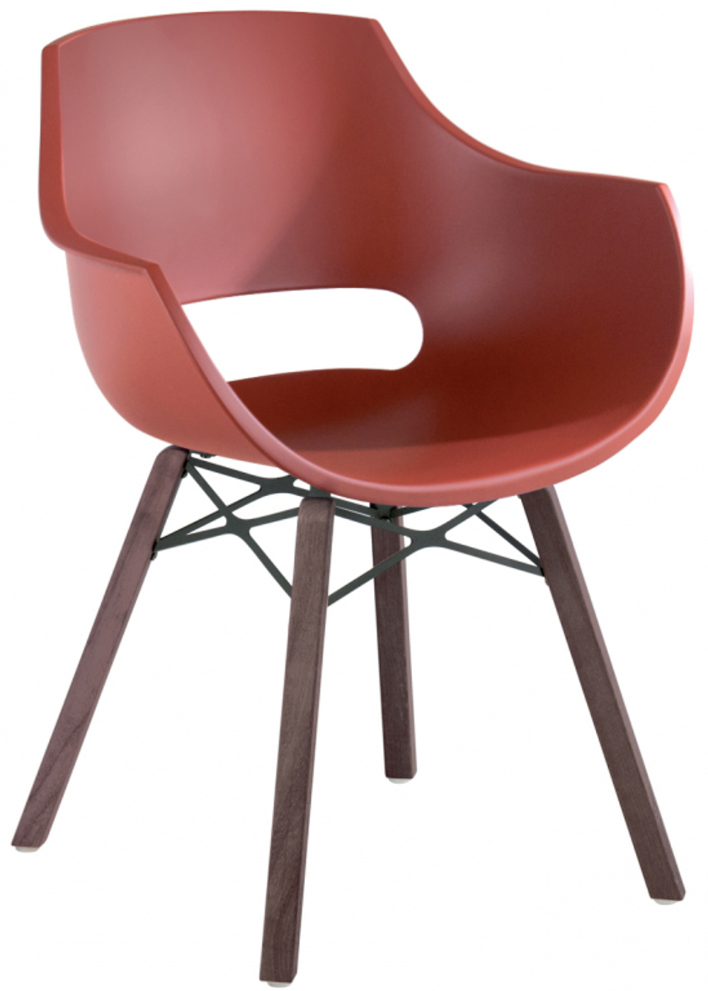 Кресло пластиковое Papatya Opal Wox Pro Iroko, натуральный, кирпично-красный