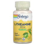 Solaray, L-Theanine, Natural Lemon-Lime, 200 mg, 30 Chewables