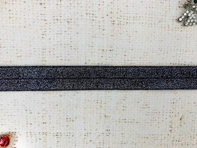 Резинка бельевая (окантовочная) люрекс, ш. 2 см, чёрный