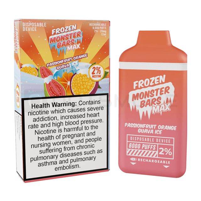 Одноразовый Pod Monster Bars MAX - Passionfruit Orange Guava Ice (6000 затяжек)