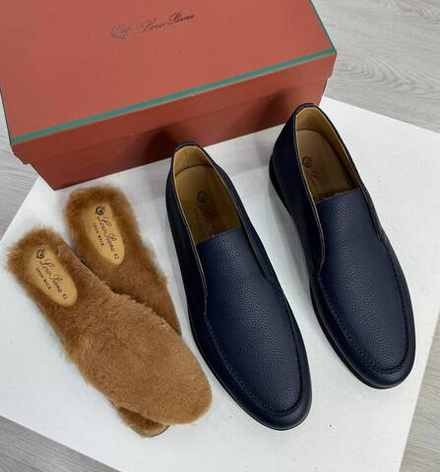Лоферы Loro Piana с меховой стелькой