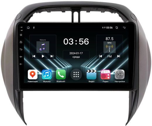Магнитола для Toyota RAV4 2 2003-2005 - FarCar DX9-9688 монитор 9" IPS на Android 13, 4+64Гб, CarPlay