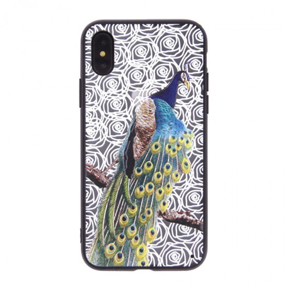 Чехол ТПУ Павлин для iPhone X/XS, 010161