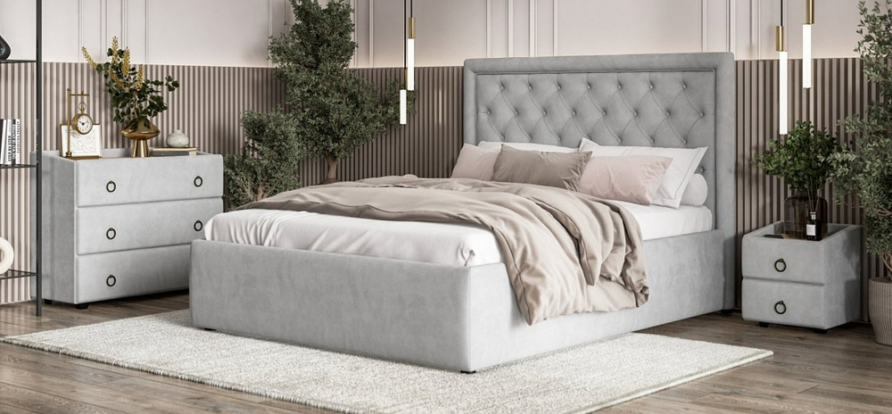 Кровать BOSS CLASSIC велюр Monolit сталь