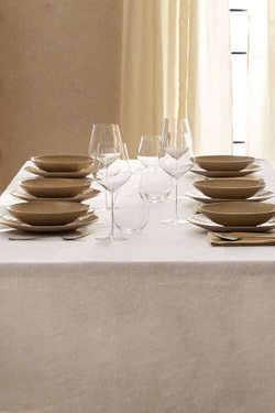 ZARA HOME БАЗОВАЯ ЛЬНЯНАЯ СКАТЕРТЬ, БЕЛЫЙ