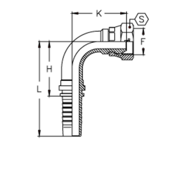 Фитинг DN 05 BSP (Г) 1/4 (90) TIEFFE