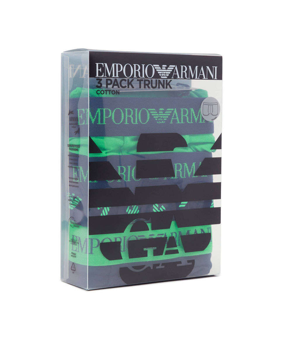 Трусики-боксеры 3шт. Emporio Armani - зеленый(111625 4R722)