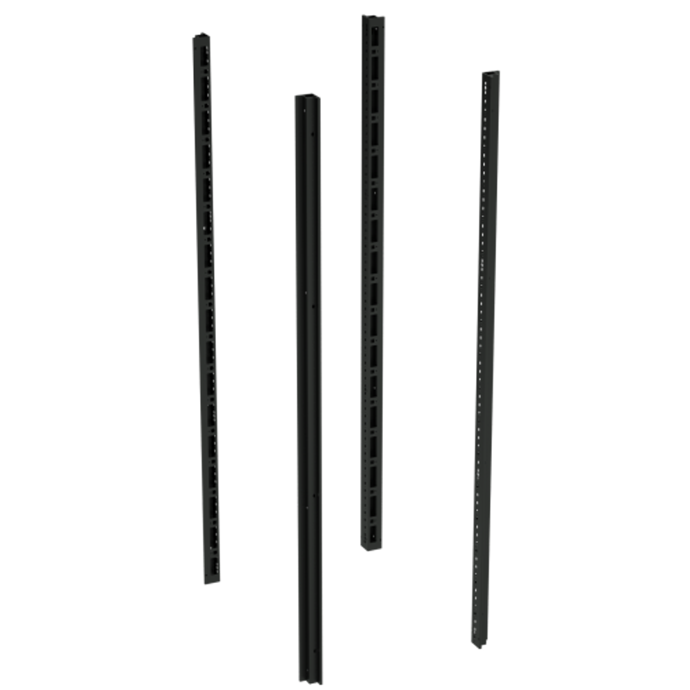 Стойки вертикальные для напольных 19&quot; IT-корпусов ДКС серии CQE, В=1600мм, без дополнительных креплений, 4шт , RAL9005