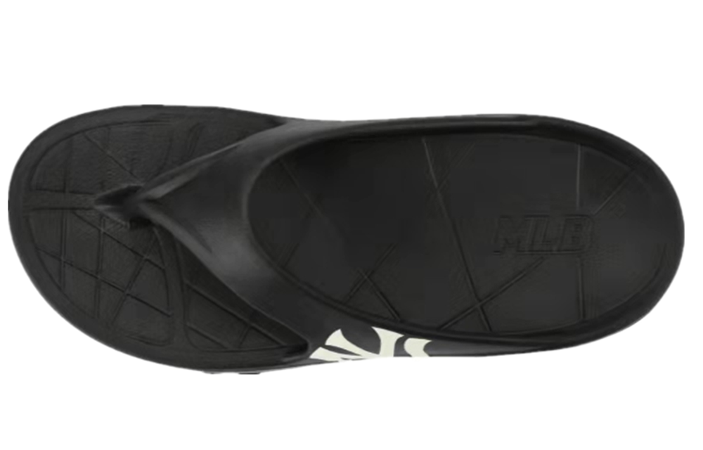 MLB Slipper thick-soled sports comfortable graffiti non-slip one-word slippers for men and women the same style black