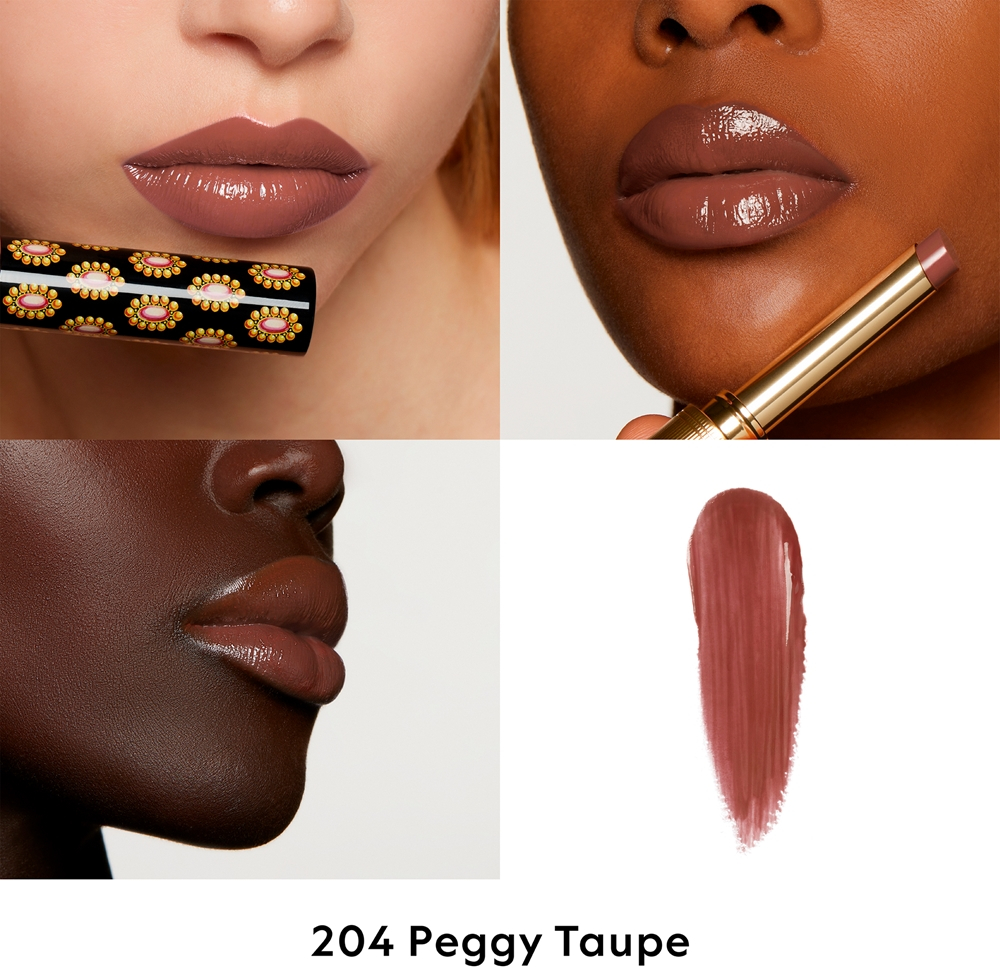 Gucci Gucci Beauty Rouge de Beaute Brillant - Увлажняющая помада оттенок 204 Peggy Taupe, 1 g