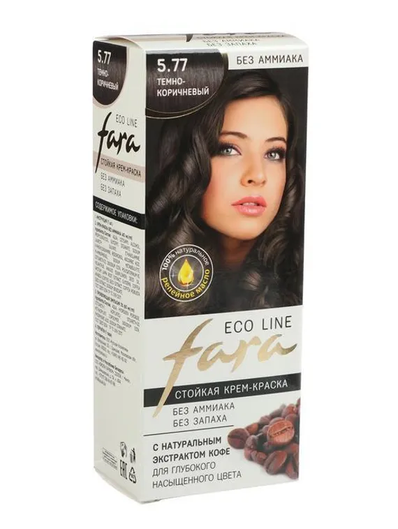 Краска для волос FARA Eco Line 5.77 тёмно-коричневый, 125 г