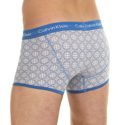 Мужские трусы боксеры белые с синим принтом Calvin Klein 365 Blue Spheres Print