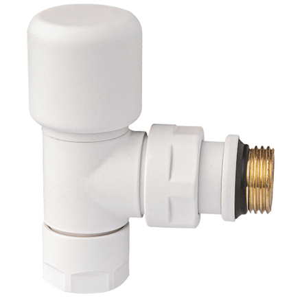 Вентиль термостат. углов. 1/2"гайка М24х19,  бел.матов.